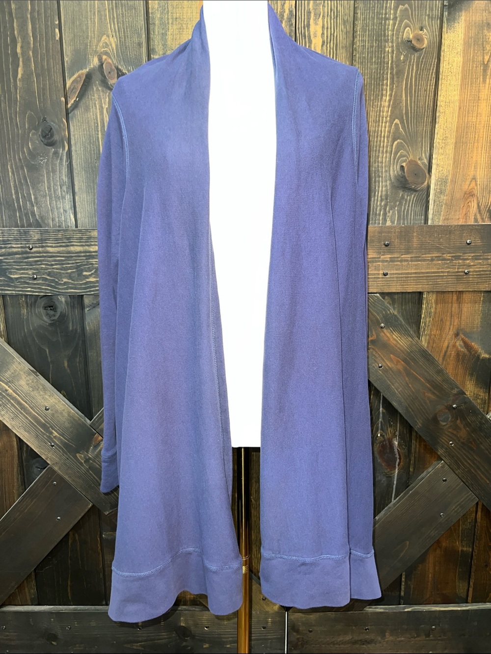 Lilly Pulitzer Blue Waterfall Cardigan L 100% Cotton Preppy Coastal‎ Cozy Hi Low